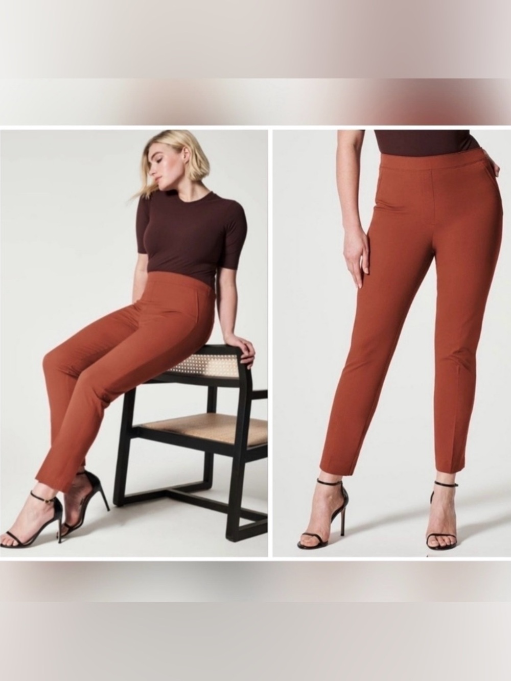 Spanx On-The-Go Slim Straight Pants - Bronze Glow - Sz L